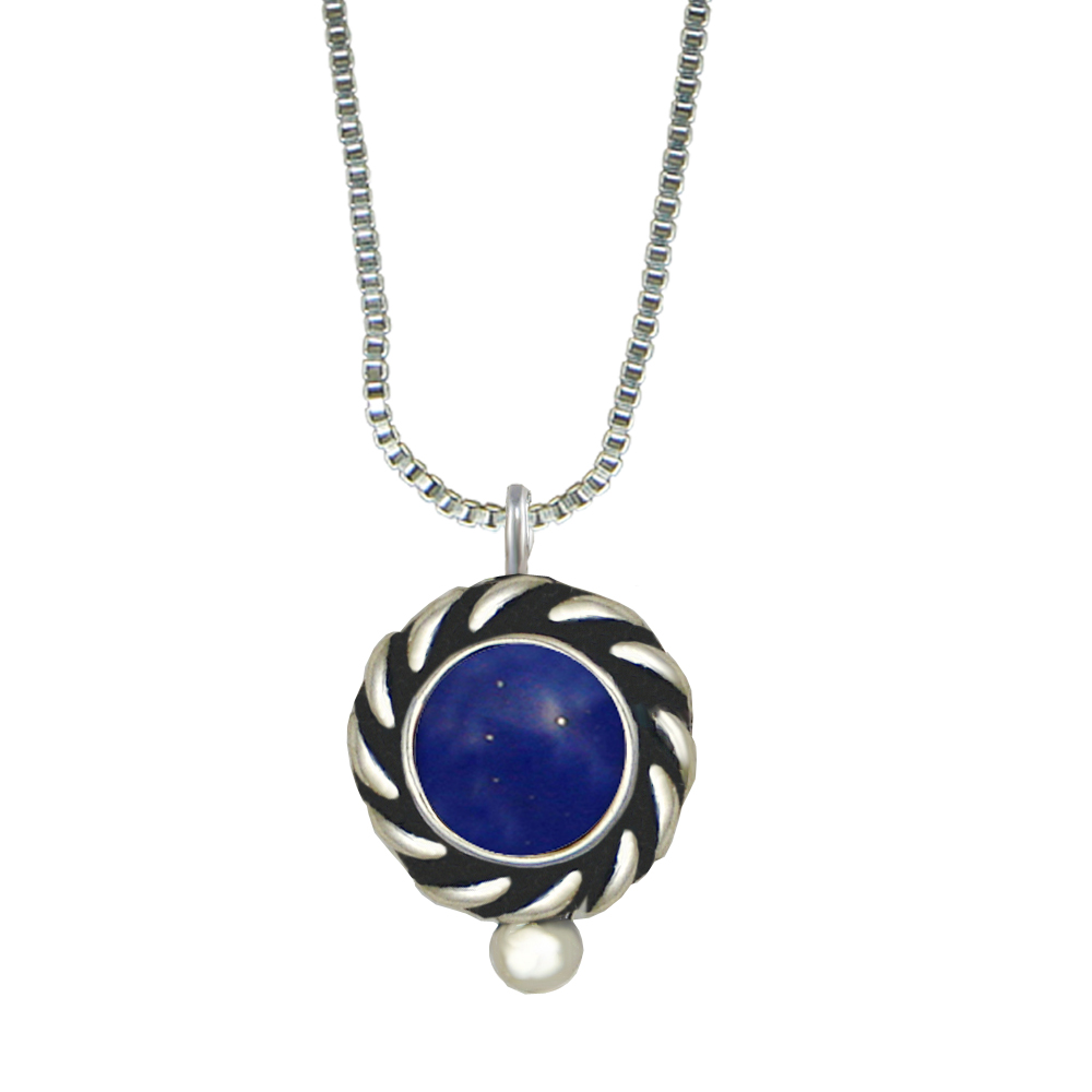 Sterling Silver Little Lapis Lazuli Pendant Necklace